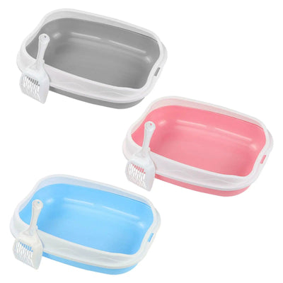 Cat Litter Box for Small Animals Rabbit Cat Sandbox Container Easy to Install Semi Enclosed Cat Sand Basin Kitten Toilet - Slobuy