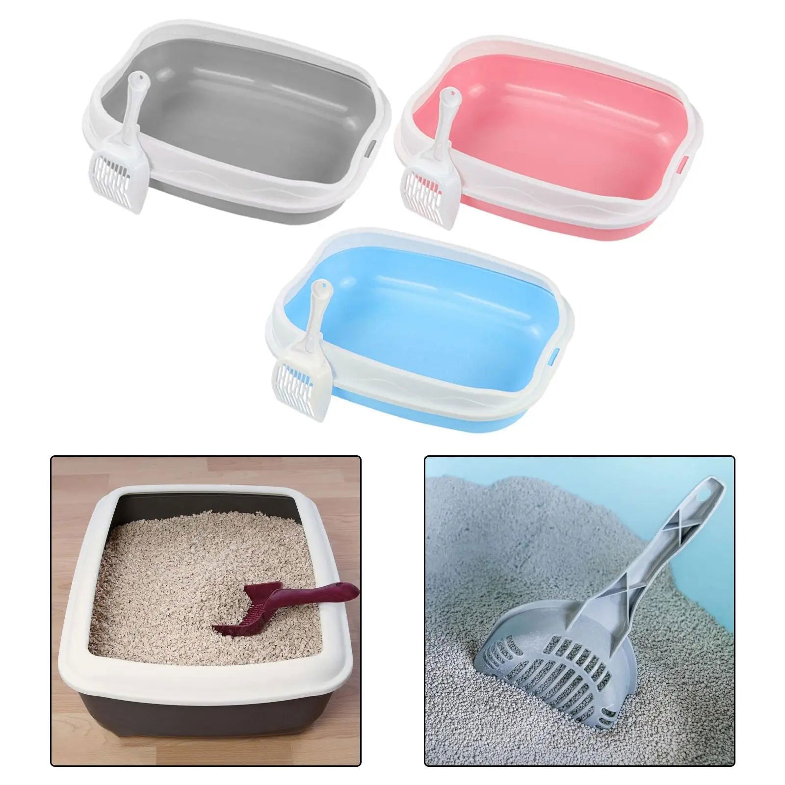 Cat Litter Box for Small Animals Rabbit Cat Sandbox Container Easy to Install Semi Enclosed Cat Sand Basin Kitten Toilet - Slobuy