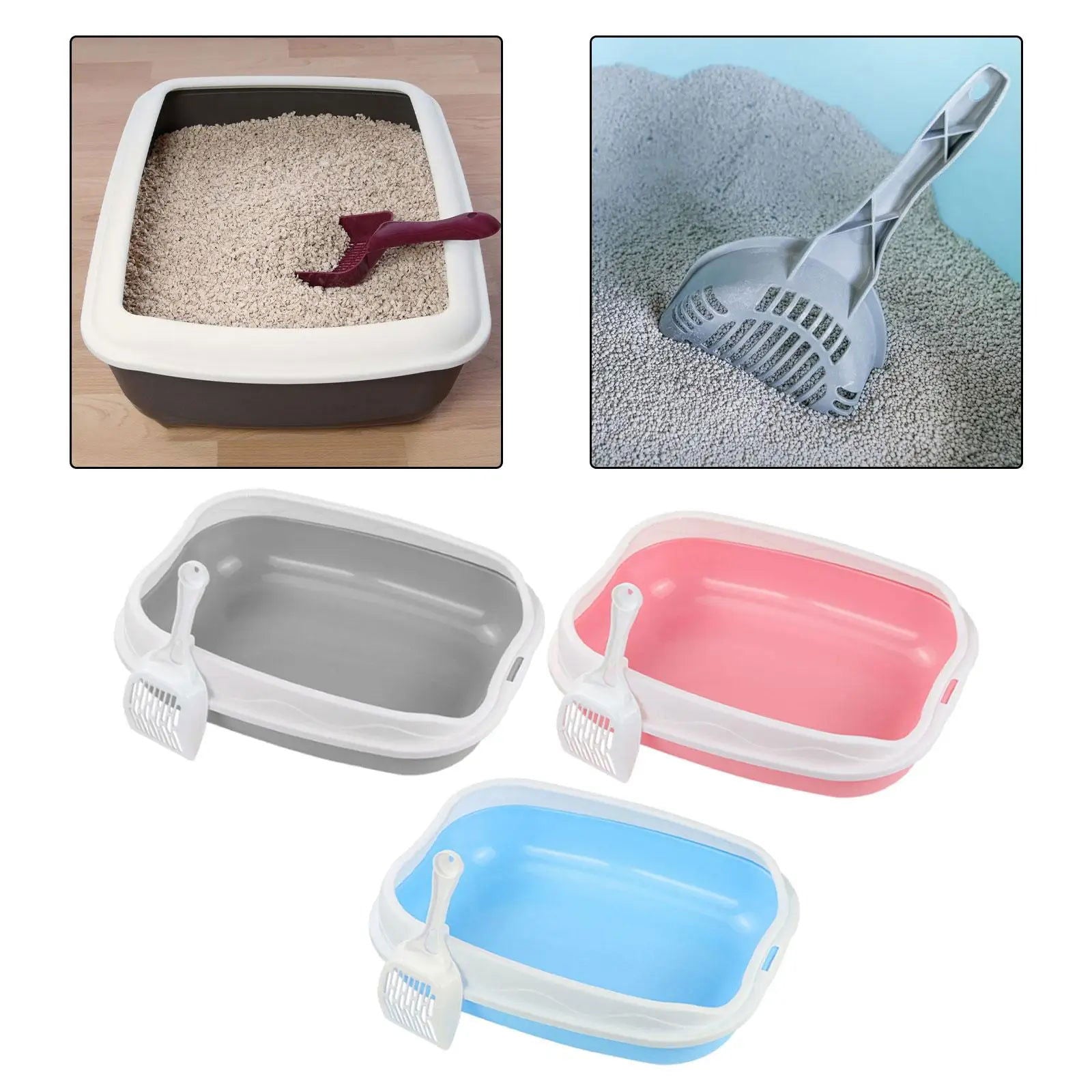 Cat Litter Box for Small Animals Rabbit Cat Sandbox Container Easy to Install Semi Enclosed Cat Sand Basin Kitten Toilet - Slobuy