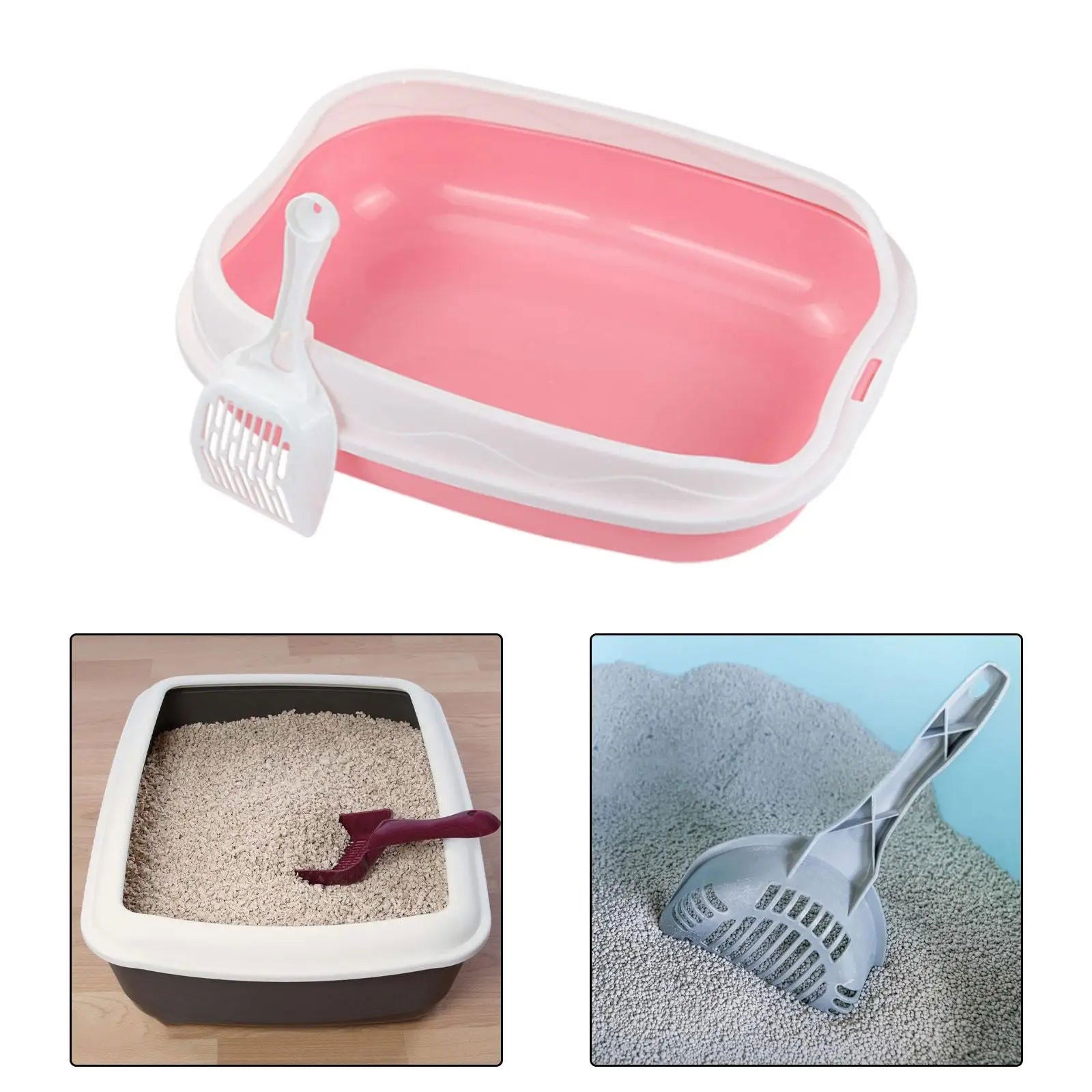 Cat Litter Box for Small Animals Rabbit Cat Sandbox Container Easy to Install Semi Enclosed Cat Sand Basin Kitten Toilet - Slobuy
