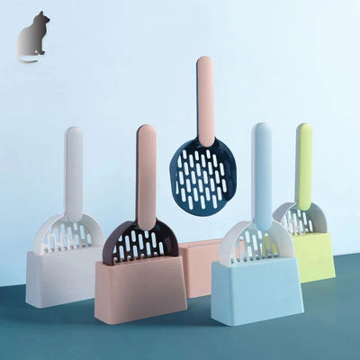 Cat Litter Scoop Plastic Cat Litter Shovel With Base Self Cleaning Cat Litter Box Shovel Kitten Toilet Clean Tools Cat Supplies - Slobuy