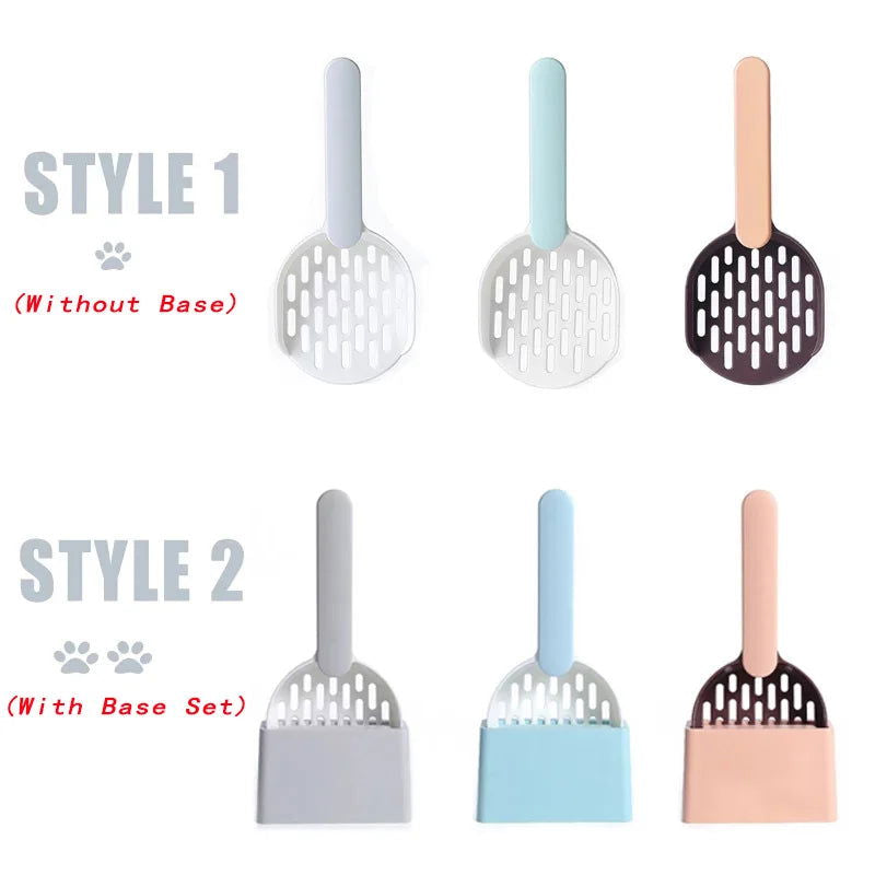 Cat Litter Scoop Plastic Cat Litter Shovel With Base Self Cleaning Cat Litter Box Shovel Kitten Toilet Clean Tools Cat Supplies - Slobuy