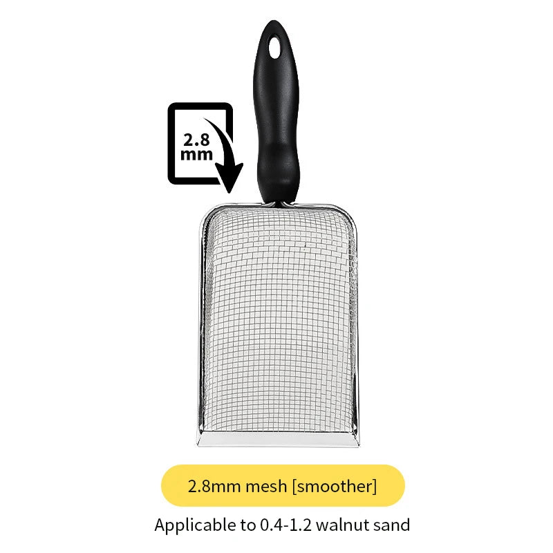 Cat Litter Shovel Stainless Steel Reptile Sand Substrate Shovel Clean Up Feces Fine Mesh Sifter For Bedding - Slobuy