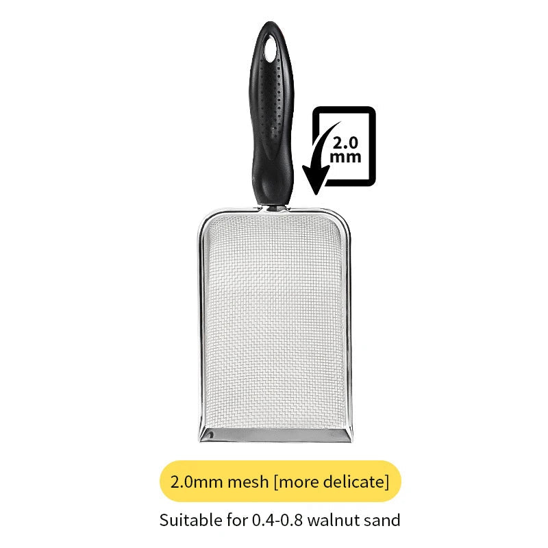Cat Litter Shovel Stainless Steel Reptile Sand Substrate Shovel Clean Up Feces Fine Mesh Sifter For Bedding - Slobuy