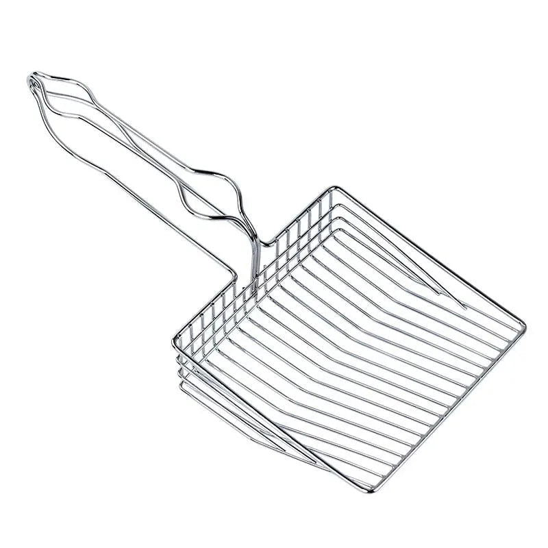 Cat Litter Shovel  Wood Handle Metal Scooper with Hook Portable Stainless Steel Sifting Kitten Toilet Cleaning Tool Pet Products - Slobuy
