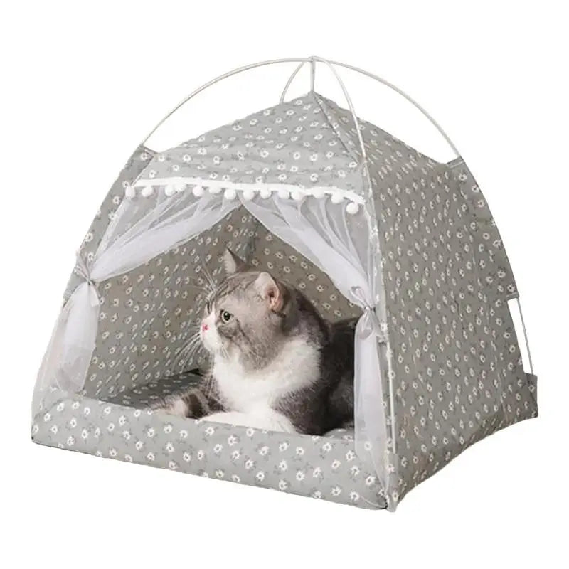 Cat Nest Portable Folding Pet Tent Cat House Cage For Cat Tent Playpen Puppy Kennel Easy Operation Fence With Screen Door - Slobuy