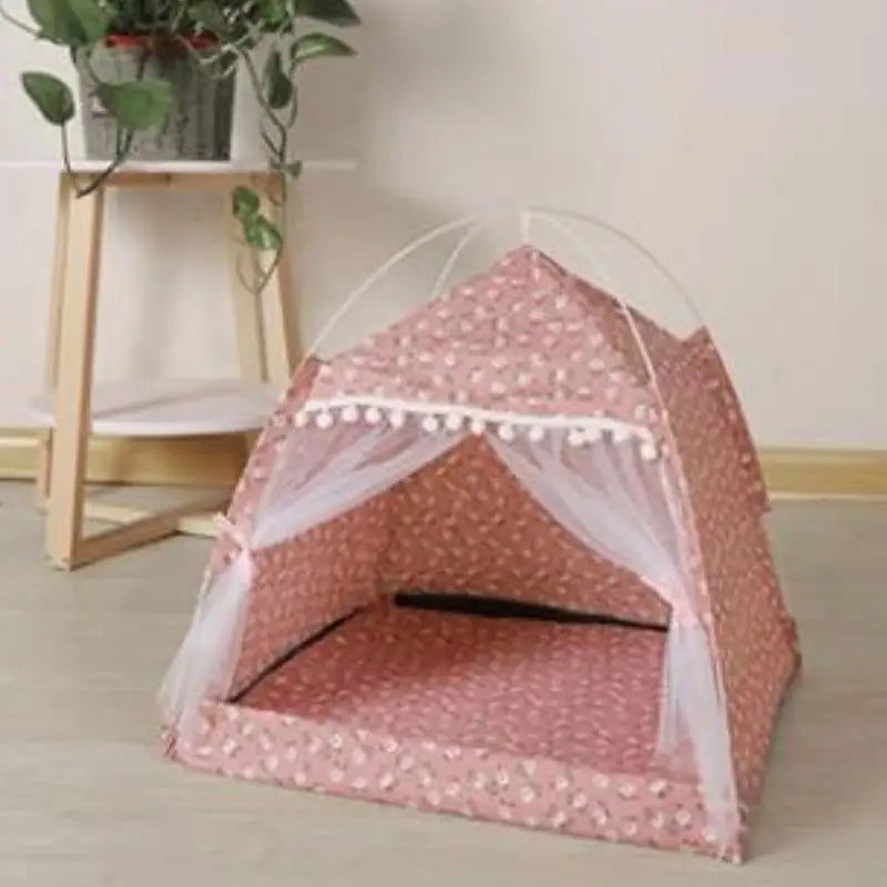 Cat Nest Portable Folding Pet Tent Cat House Cage For Cat Tent Playpen Puppy Kennel Easy Operation Fence With Screen Door - Slobuy