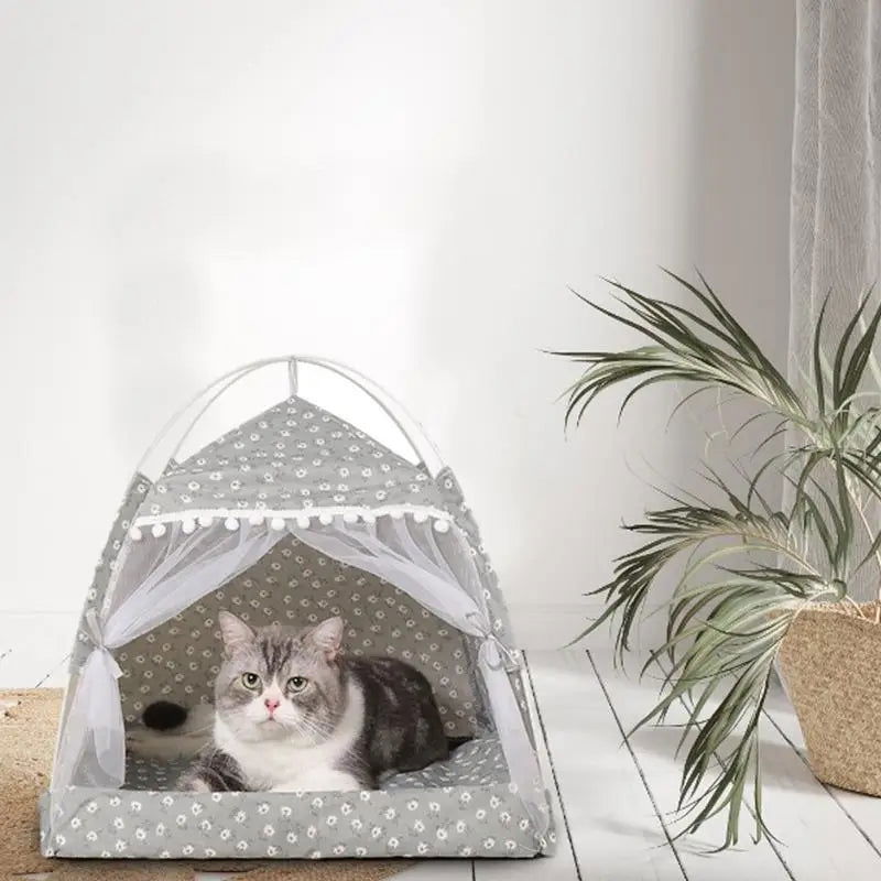 Cat Nest Portable Folding Pet Tent Cat House Cage For Cat Tent Playpen Puppy Kennel Easy Operation Fence With Screen Door - Slobuy