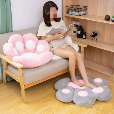 Cat Paw Back Soft Pillows Plush Chair Cushion Sofa Indoor Floor Home Chair Decor Animal Plush Throw Pillow Back Rest Pillow - Slobuy