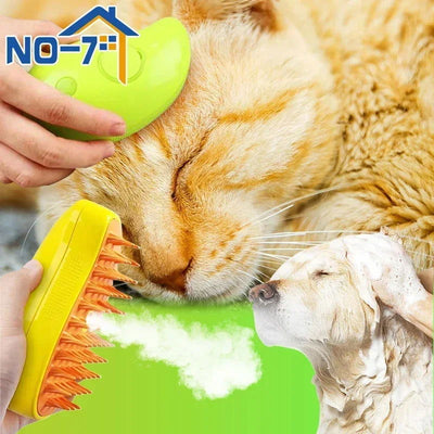 Cat Steamy Brush Dog Massage Comb Built-in Electric Water Spray Soft Silicone Pet Hair Removal Grooming Brush Cat Accessories - Slobuy