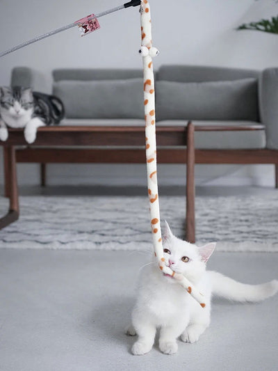 Cat Toy Feather Cat Teaser Wand Cat Interactive Toy Funny Caterpillar Colorful Rod Teaser Wand Pet Cat Supplies Cat Accessory - Slobuy