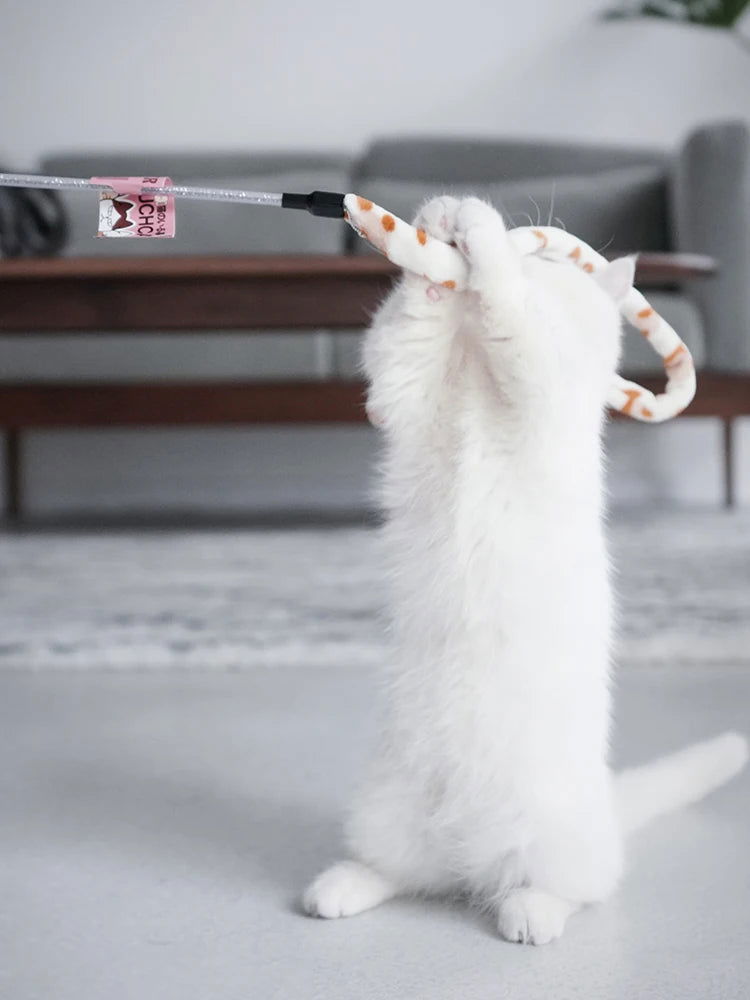 Cat Toy Feather Cat Teaser Wand Cat Interactive Toy Funny Caterpillar Colorful Rod Teaser Wand Pet Cat Supplies Cat Accessory - Slobuy