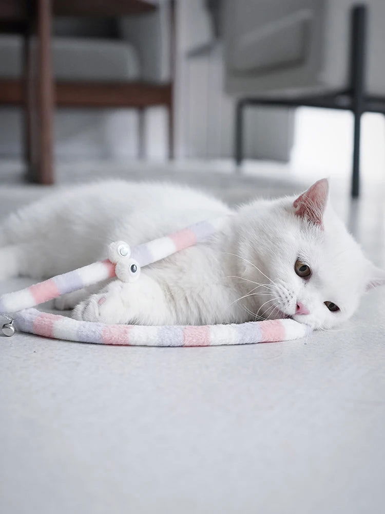 Cat Toy Feather Cat Teaser Wand Cat Interactive Toy Funny Caterpillar Colorful Rod Teaser Wand Pet Cat Supplies Cat Accessory - Slobuy