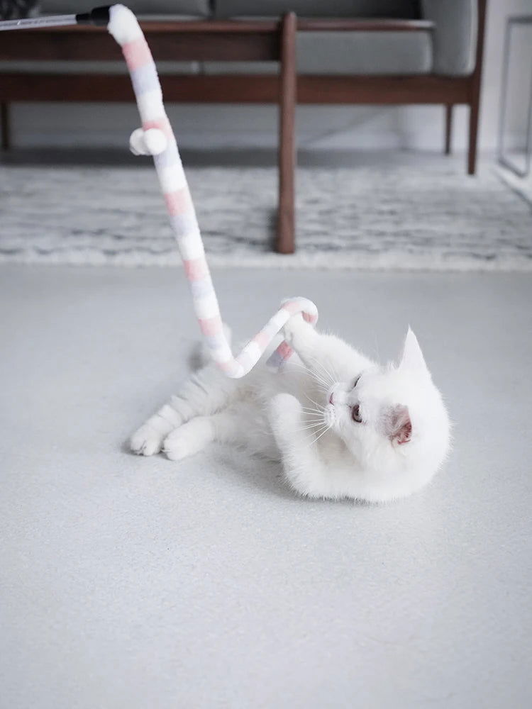 Cat Toy Feather Cat Teaser Wand Cat Interactive Toy Funny Caterpillar Colorful Rod Teaser Wand Pet Cat Supplies Cat Accessory - Slobuy