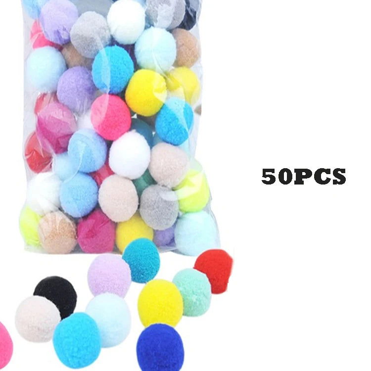 Cat Toys Interactive Launch Training Creative Kittens Mini Pompoms Games Stretch Plush Ball Toys Cat Supplies Pet Accessories - Slobuy