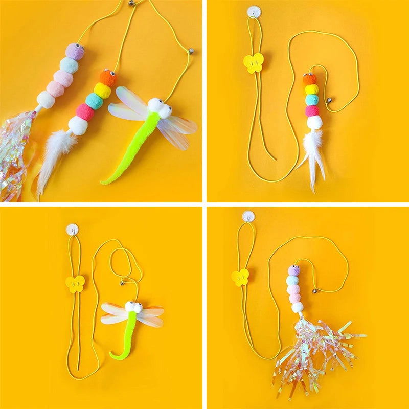 Cat Toys Swing Sticky Disc Elastic Hanging Door Teasing Cat Rope Long Rope Teasing Cat Cat Toy Cat Accessories Pet Kitten Toy - Slobuy