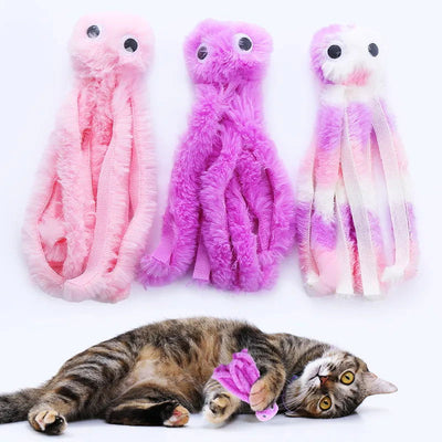 Cat toy Cute octopus plush toy bite resistant teeth interactive play pet supplies - Slobuy