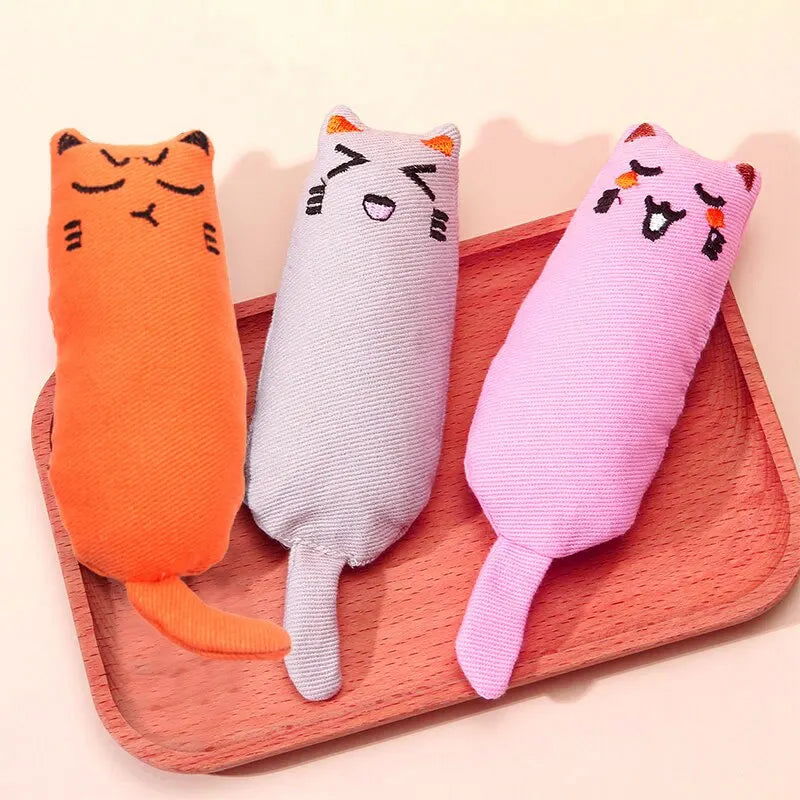Catnip Toys Cute Thumb Plush Pillow Teeth Grinding Bite-resistant Teasing Relaxation Cat Chew Toy Pet Accessories - Slobuy