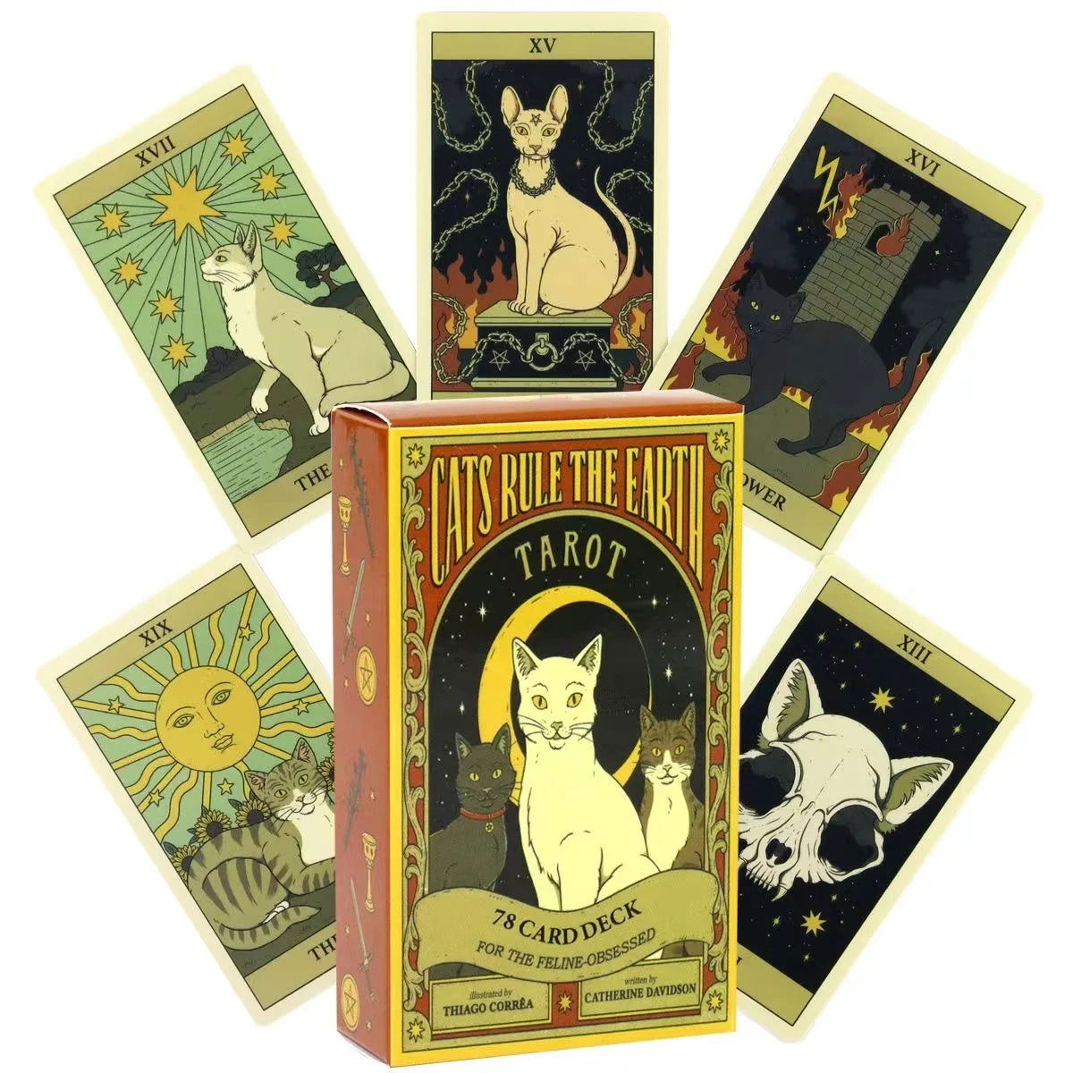 Cats Rule Earth tarot cards A 78 Oracle English Visions Divination Edition Deck Borad Playing Games - Slobuy