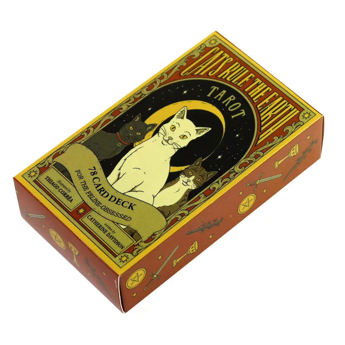 Cats Rule Earth tarot cards A 78 Oracle English Visions Divination Edition Deck Borad Playing Games - Slobuy