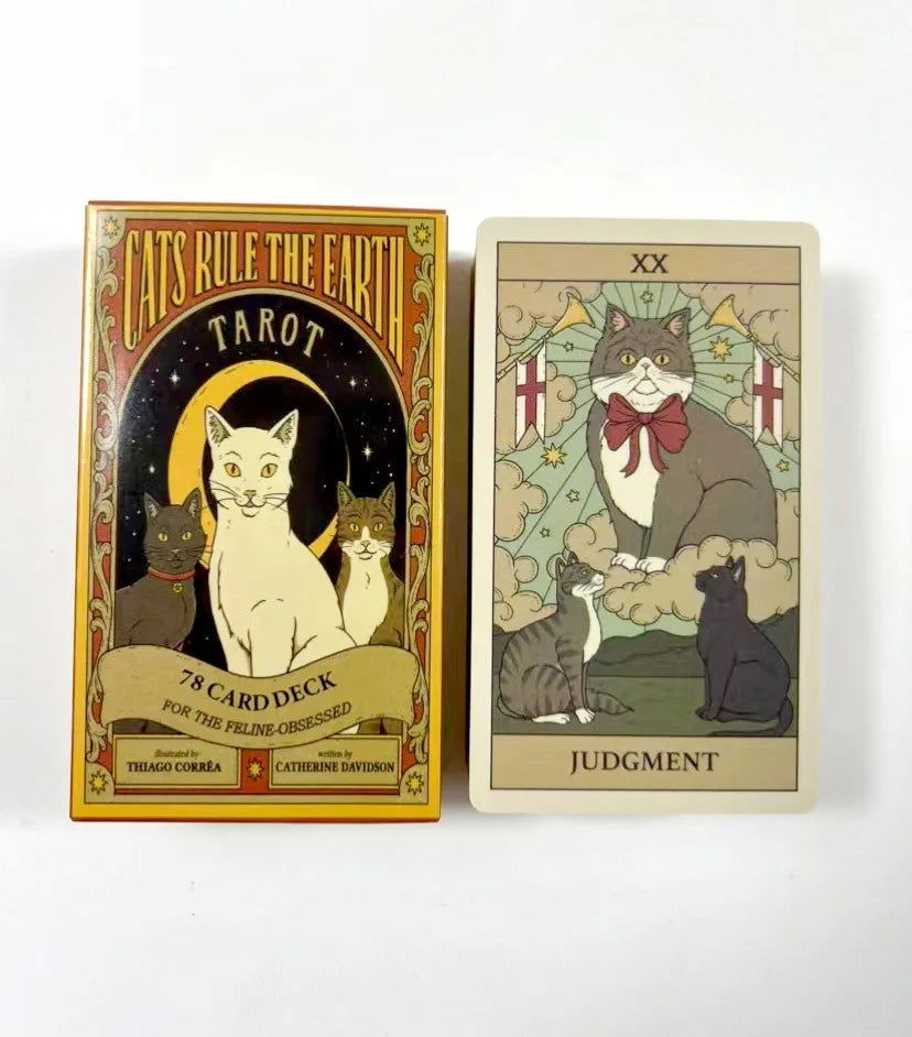 Cats Rule Earth tarot cards A 78 Oracle English Visions Divination Edition Deck Borad Playing Games - Slobuy