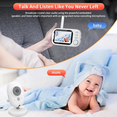 Cdycam New 3.5 inch Wireless Video Baby Monitor Night Vision Temperature Monitoring 2 Way Audio Talk Baby Nanny Security Camera - Slobuy