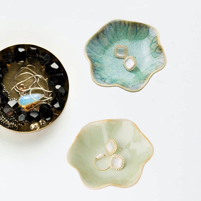 Ceramic Lotus  Storage Trays Green Creative Tray For Decoration Jewelry Plate Jewelry Organizer Containers Desktop Decor - Slobuy