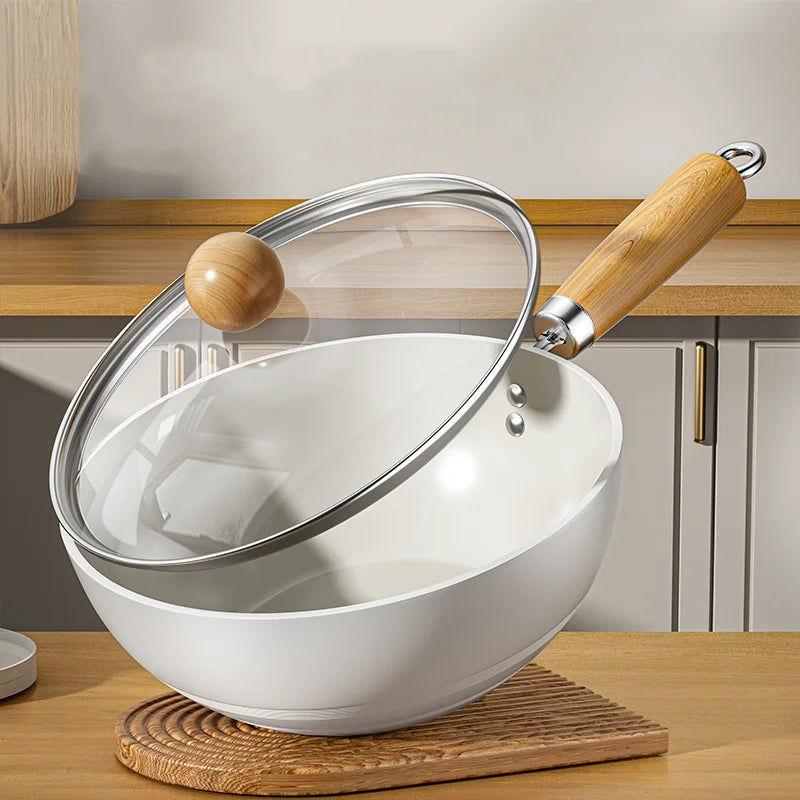 Ceramic Non-Stick Pan Frying Pan Wok Pan Home Steak Skillet Pancake Fried Induction Cooker Gas Stove Special Saucepan Nonstick - Slobuy