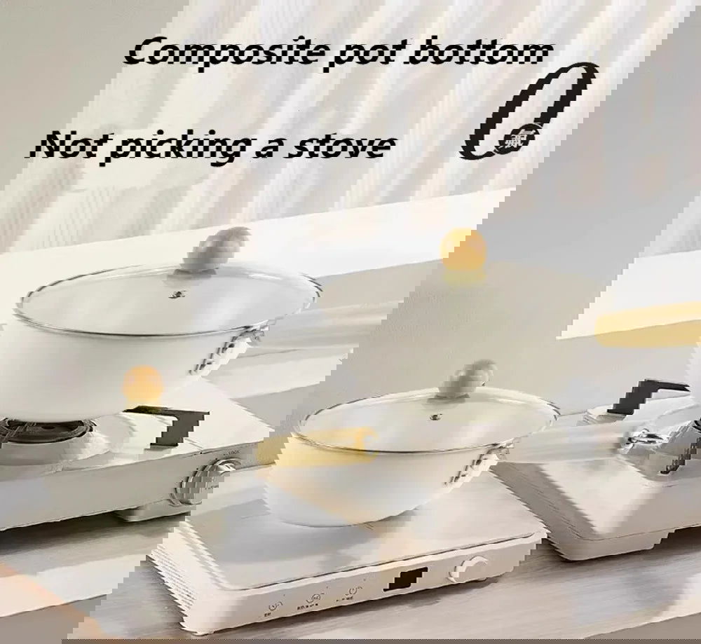 Ceramic Non-Stick Pan Frying Pan Wok Pan Home Steak Skillet Pancake Fried Induction Cooker Gas Stove Special Saucepan Nonstick - Slobuy