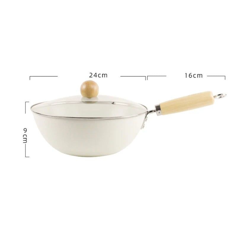 Ceramic Non-Stick Pan Frying Pan Wok Pan Home Steak Skillet Pancake Fried Induction Cooker Gas Stove Special Saucepan Nonstick - Slobuy