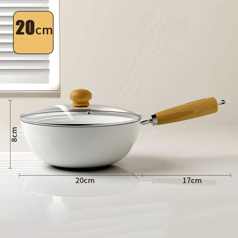 Ceramic Non-Stick Pan Frying Pan Wok Pan Home Steak Skillet Pancake Fried Induction Cooker Gas Stove Special Saucepan Nonstick - Slobuy