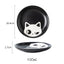 Ceramic Seasoning Dish Cartoon Cat Japanese Household Soy Sauce Vinegar Dishes Roast Meat Dip Round Snack Plate Bowl White Black - Slobuy