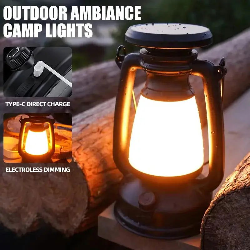 Charging Decoration Atmosphere Light Retro Horse Light Led Desk Lamp Outdoor Camping Bar Light Table Light Lantern Home Decor - Slobuy