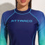 Charmleaks Women Rash Guard Gradient Colors Long Sleeves Crew Neck Surfing Tops UPF 50+ Quick Dry Soft Beachwear - Slobuy
