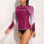 Charmleaks Women Rash Guard Gradient Colors Long Sleeves Crew Neck Surfing Tops UPF 50+ Quick Dry Soft Beachwear - Slobuy