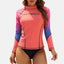 Charmleaks Women Rash Guard Gradient Colors Long Sleeves Crew Neck Surfing Tops UPF 50+ Quick Dry Soft Beachwear - Slobuy
