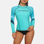 Charmleaks Women Rash Guard Gradient Colors Long Sleeves Crew Neck Surfing Tops UPF 50+ Quick Dry Soft Beachwear - Slobuy