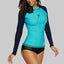 Charmleaks Women Rashguard Swimwear Long Sleeve Rash Guard Surfing Top Colorblock Swimsuit Bike Biking Shirts UPF50+ Beach Wear - Slobuy
