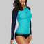 Charmleaks Women Rashguard Swimwear Long Sleeve Rash Guard Surfing Top Colorblock Swimsuit Bike Biking Shirts UPF50+ Beach Wear - Slobuy