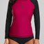 Charmleaks Women Rashguard Swimwear Long Sleeve Rash Guard Surfing Top Colorblock Swimsuit Bike Biking Shirts UPF50+ Beach Wear - Slobuy