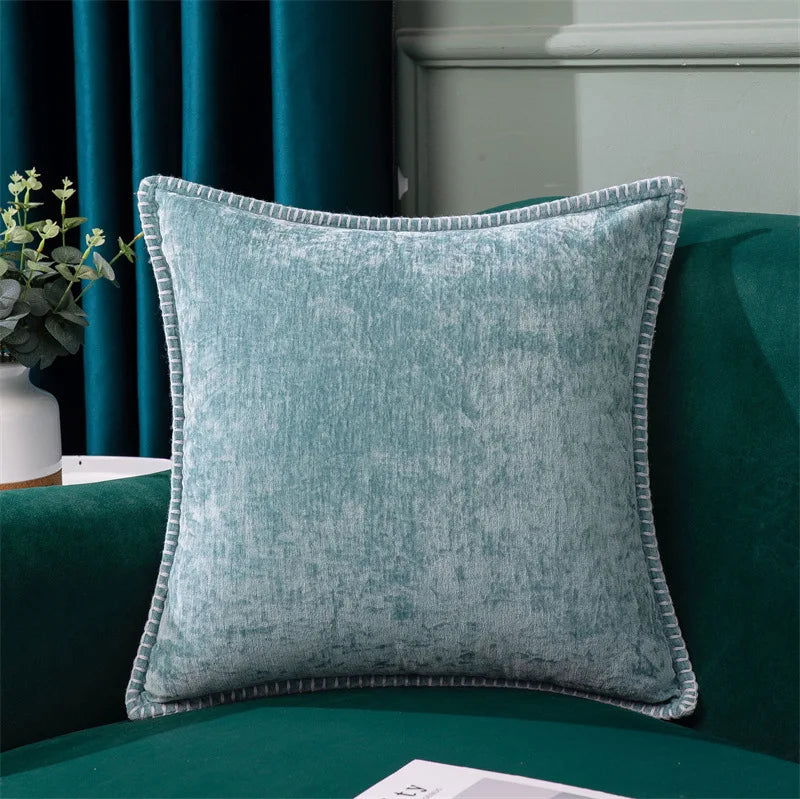 Chenille Cushion Cover Green Throw Pillow Covers Decorative Pillows for Sofa Living Room Home Decoration Back Cushion Luxury Red - Slobuy