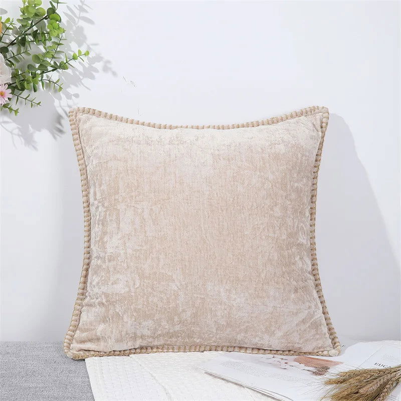 Chenille Cushion Cover Green Throw Pillow Covers Decorative Pillows for Sofa Living Room Home Decoration Back Cushion Luxury Red - Slobuy