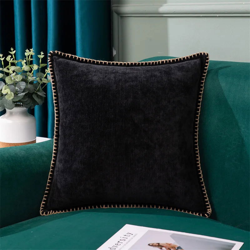 Chenille Cushion Cover Green Throw Pillow Covers Decorative Pillows for Sofa Living Room Home Decoration Back Cushion Luxury Red - Slobuy