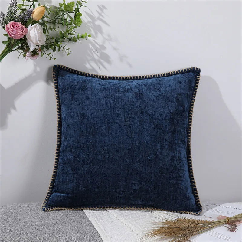 Chenille Cushion Cover Green Throw Pillow Covers Decorative Pillows for Sofa Living Room Home Decoration Back Cushion Luxury Red - Slobuy