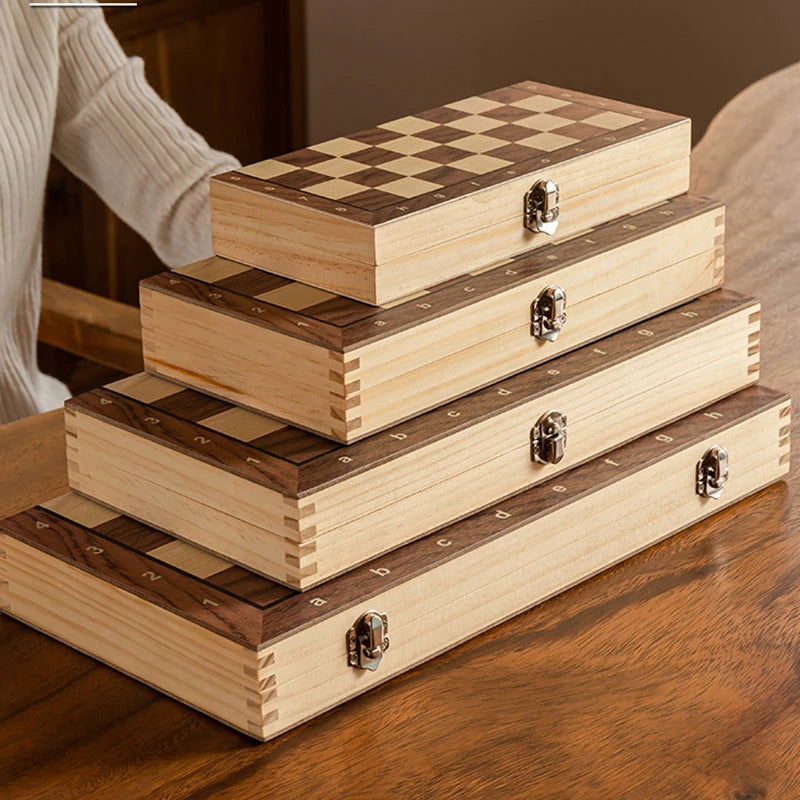 Chess Set - Magnetic Foldable Portable Solid Wood Chess Board - Educational Games for Students and Kids - Christmas Gift - Slobuy