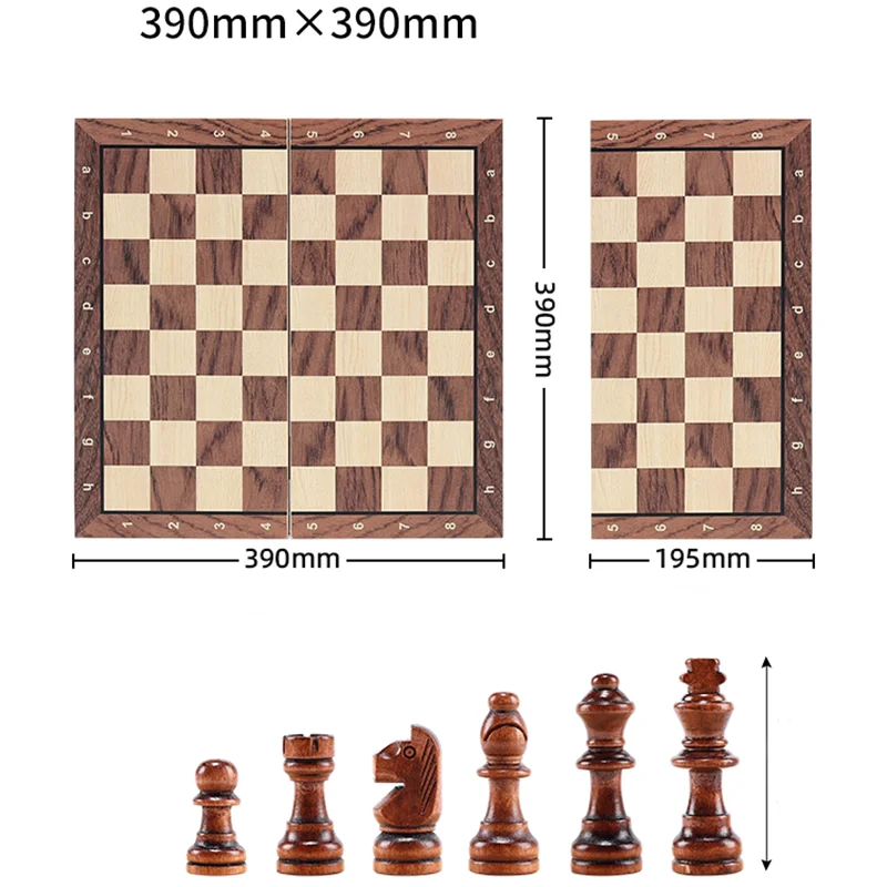Chess Set - Magnetic Foldable Portable Solid Wood Chess Board - Educational Games for Students and Kids - Christmas Gift - Slobuy