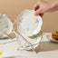 Chic Daisy Design Ceramic Plate - Home Tea Time Dessert Plate, INS Style Dishware, Fresh and Delicate Dining Plate - Slobuy