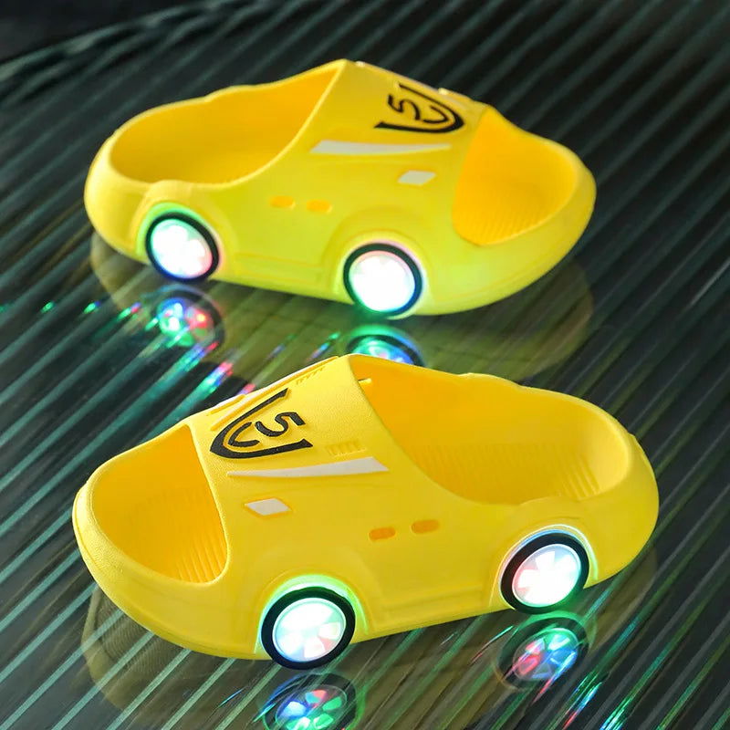 Child Luminous Slippers Car Shape Boys Girls Fashion Cute Shoes Bathroom kid Toddler Slippers Cartoon Home Indoor Slippers 슬리퍼 - Slobuy