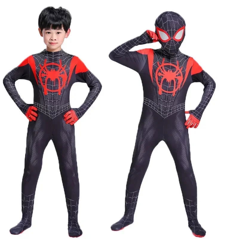 Child Spiderman Costume Peter Parker Bodysuit Halloween Boys Girls Play Movie Fan Cosplay Fantasy Costume - Slobuy