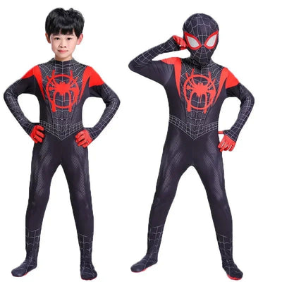 Child Spiderman Costume Peter Parker Bodysuit Halloween Boys Girls Play Movie Fan Cosplay Fantasy Costume - Slobuy